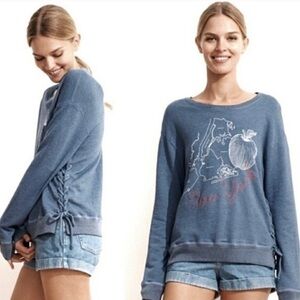 Anthropologie Sundry New York Lace Up Sweatshirt Small